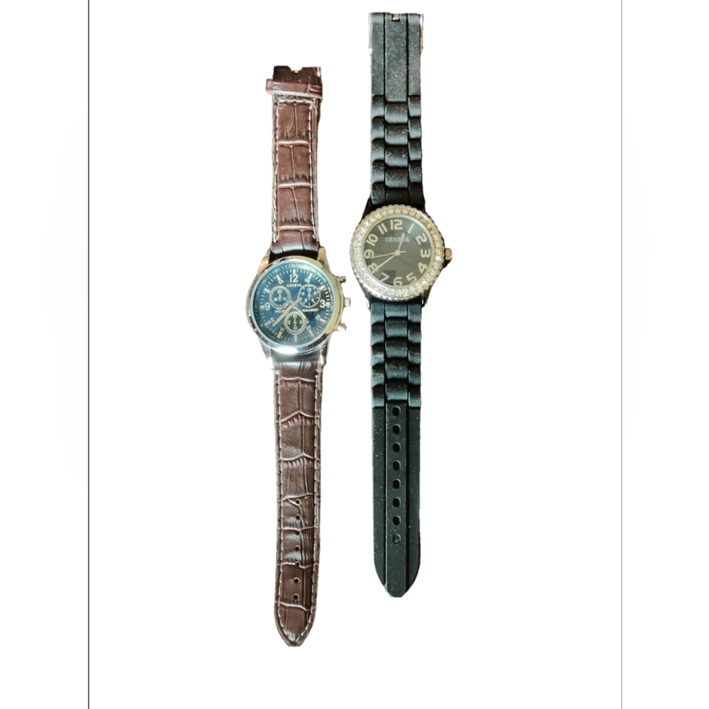 Geneva Men's Brown and Black Wristwatches